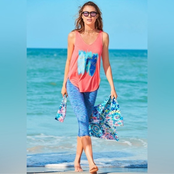 Lilly Pulitzer Tops - Lilly Pulitzer Luxletic Tank Top Living a Carefree Life‎ Women's XS Pink